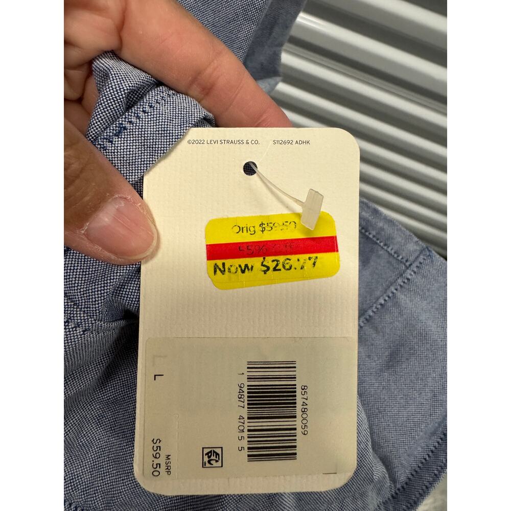 Levi's Mens Button Shirt NWT L - Picture 4 of 5